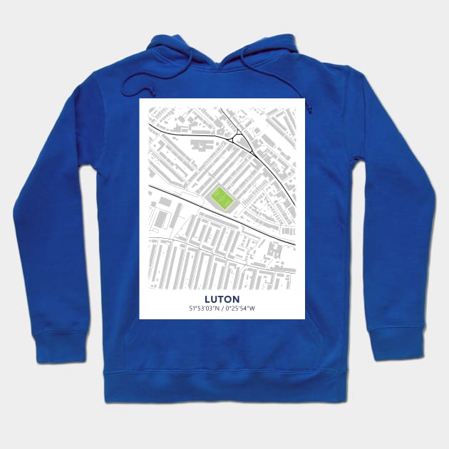 Map Design of Kenilworth Road Hoodie by TopFootballStadiums